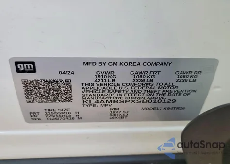 2025 Buick Encore Gx Preferred z USA, uszkodzony, nr VIN KL4AMBSPXSB010129